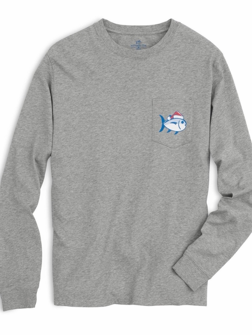 Southern Tide Men’s Gray Heather Fair Isle Holiday Skipjack Pocket T-Shirt
